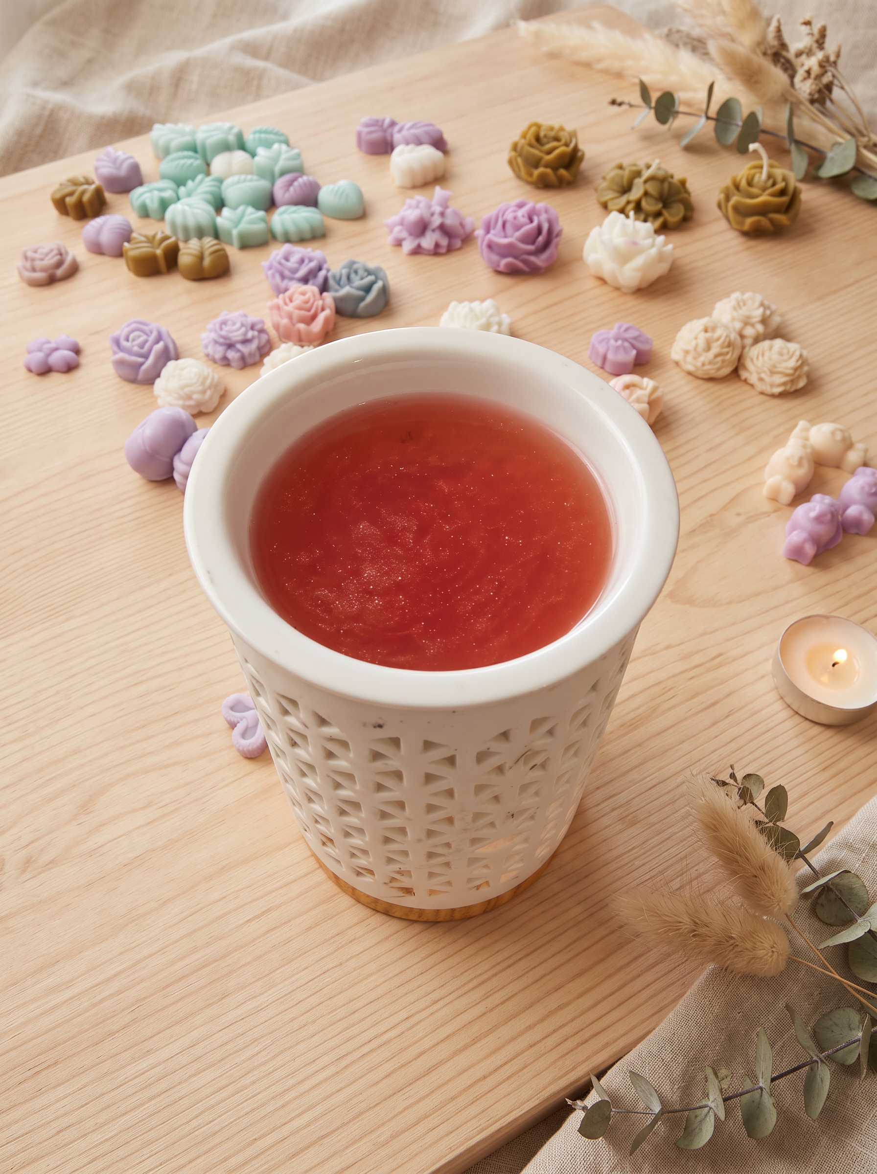 Fondant complètement fondu dans le brûle-parfum