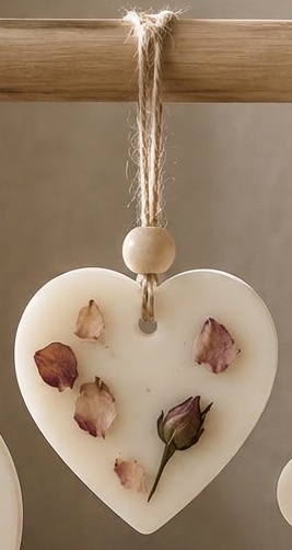 Cœur aux pétales de rose