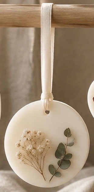 Rond gypsophile & eucalyptus